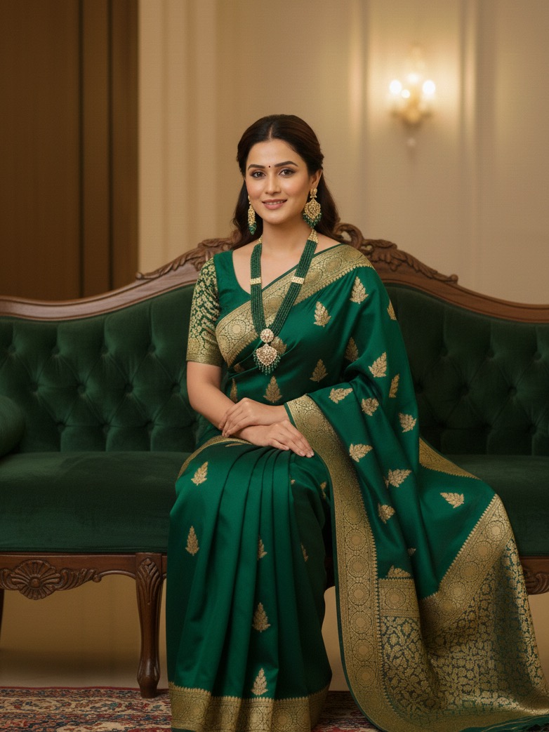 Supriya green long necklace