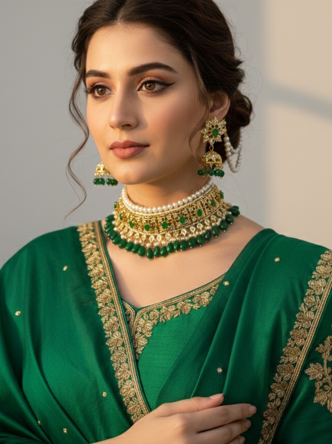 Maryam green Choker set